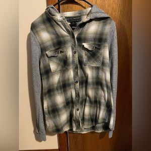 Polly & Esther Green Flannel Hoodie